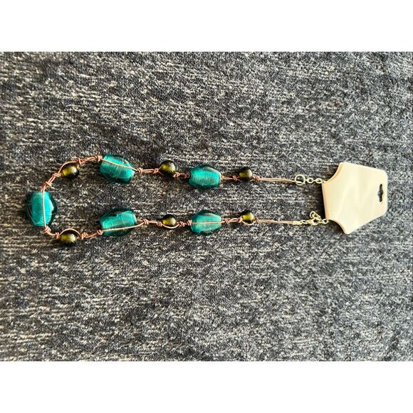 Handcrafted Beaded Necklace with Turquoise and Green Accents - Picture 1 of 12